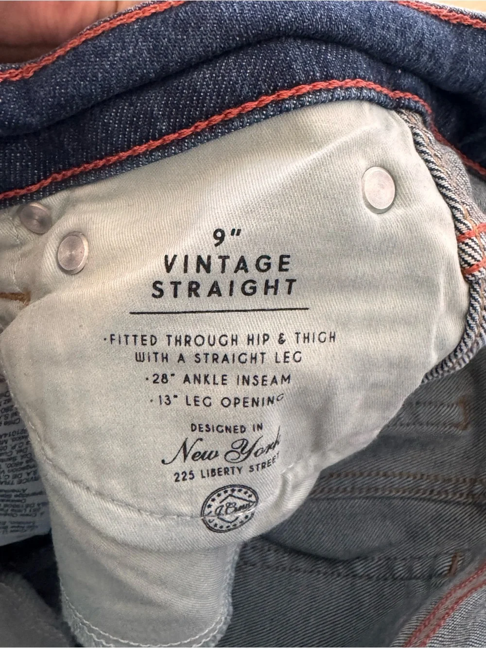 J.Crew Vintage Straight Jeans — Size 25